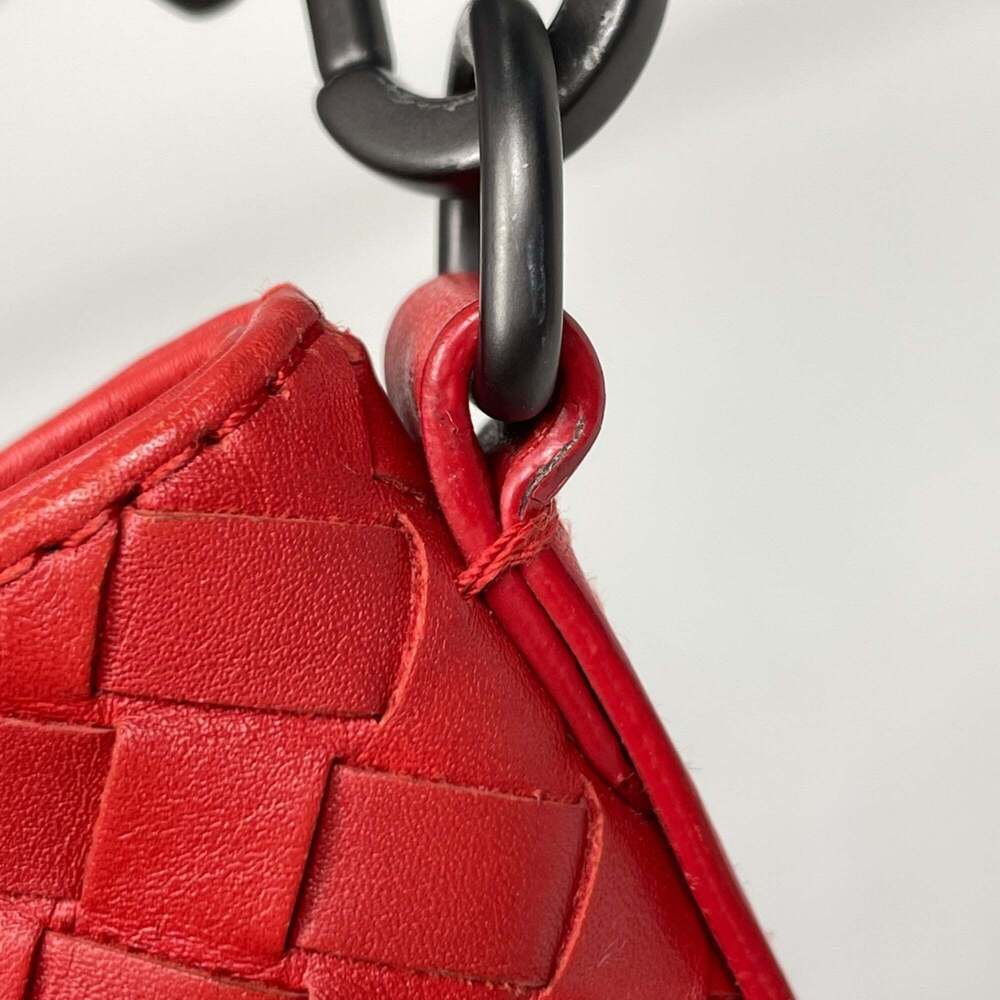 Bottega Veneta Intrecciato Shoulder Bag, Crossbody Leather, Red, Women's - Picture 4 of 8